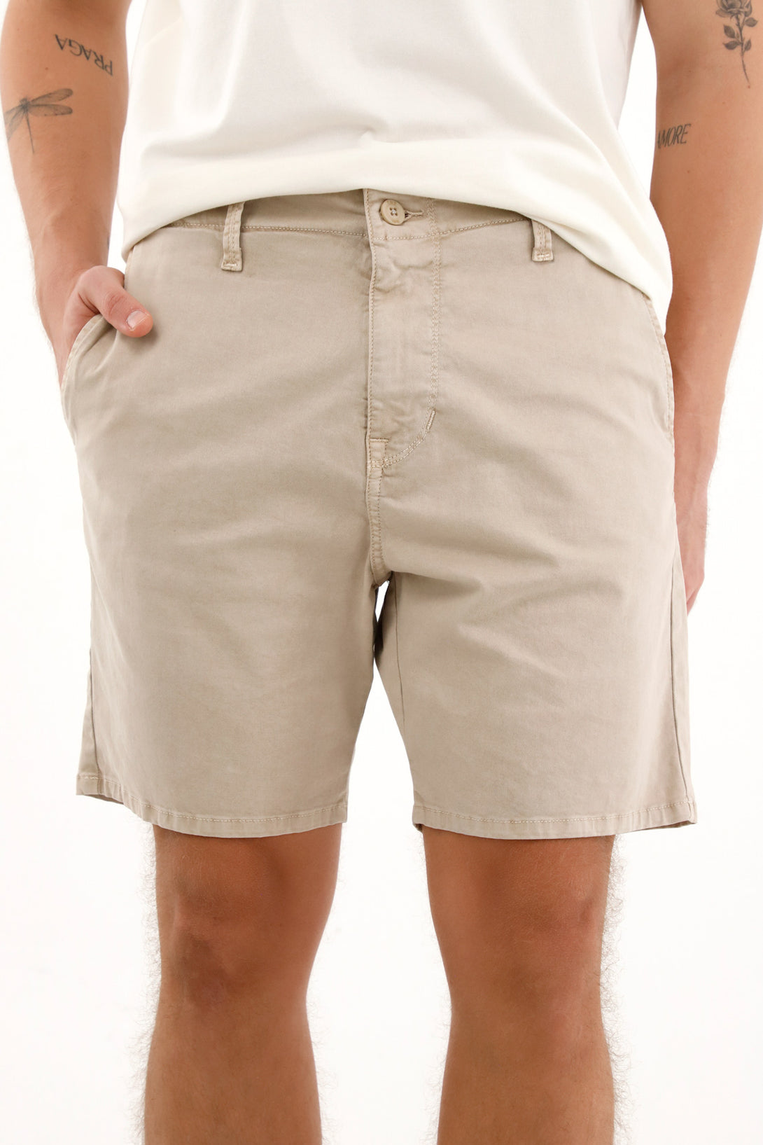 Men's beige chino shorts