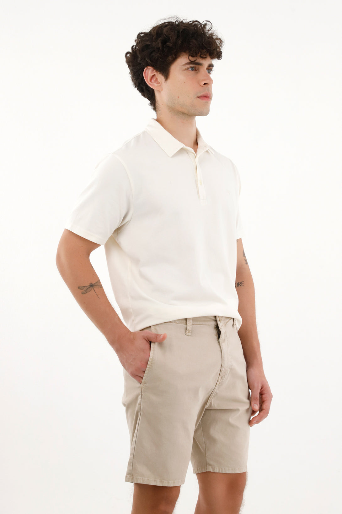 Men's beige chino shorts