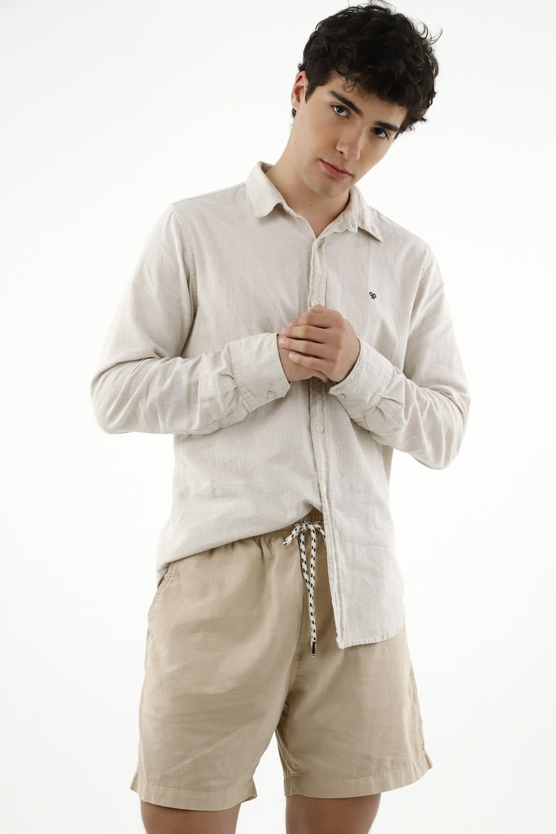 Men's Brown Linen Shorts