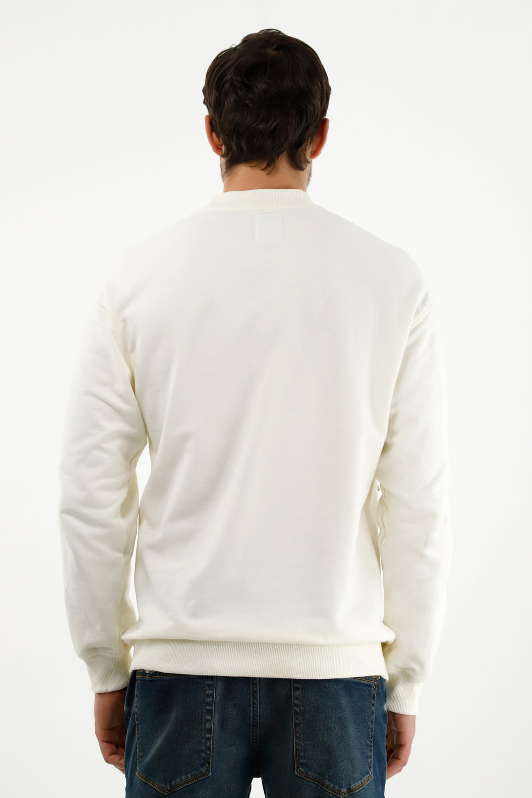 Men's Off-White Embroidered Sweater