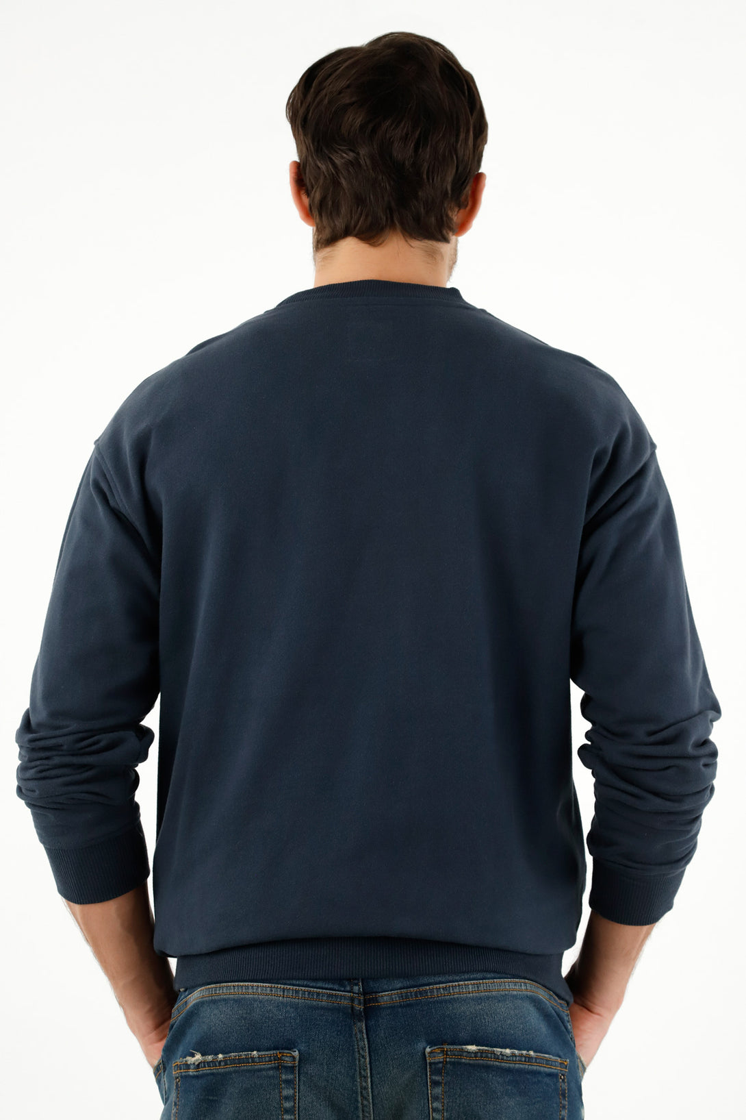 Men's Blue Printed Sweater