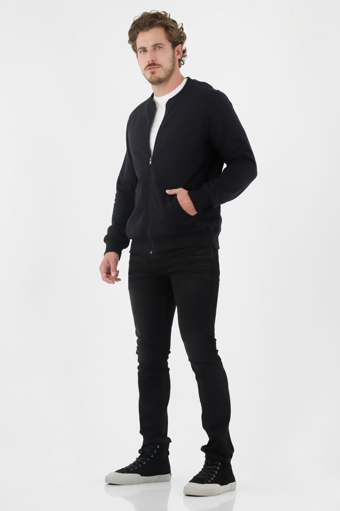 Men's Black Open-Design Sweater