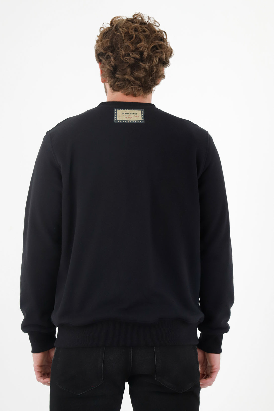 Men's Black Open-Design Sweater