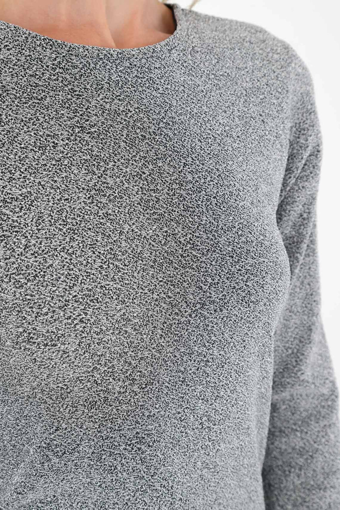 Women's Gray Shiny Sweater