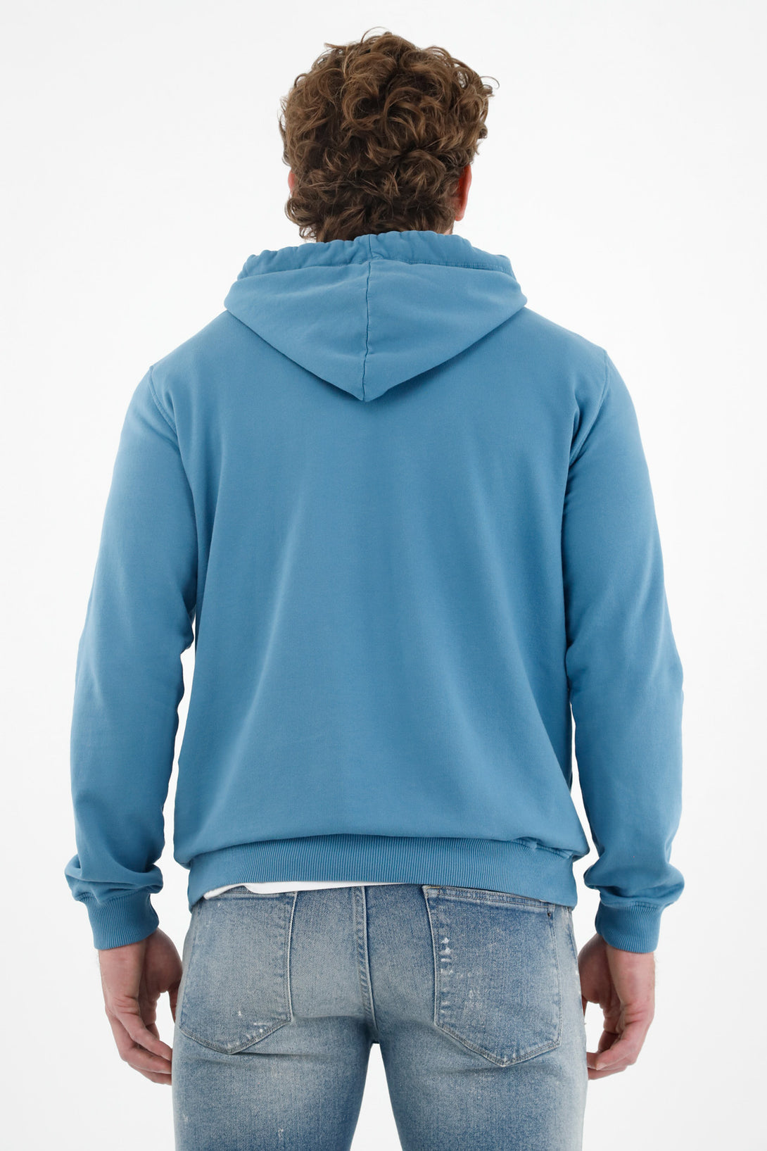 Buzo azul tipo hoodie para hombre