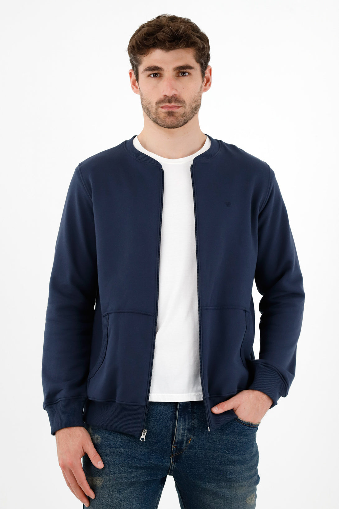 Men's Blue Open-Design Sweater