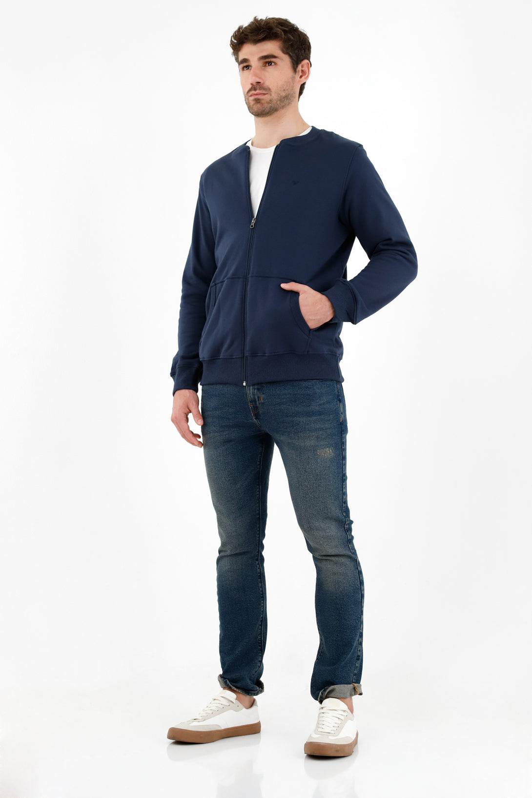 Men's Blue Open-Design Sweater