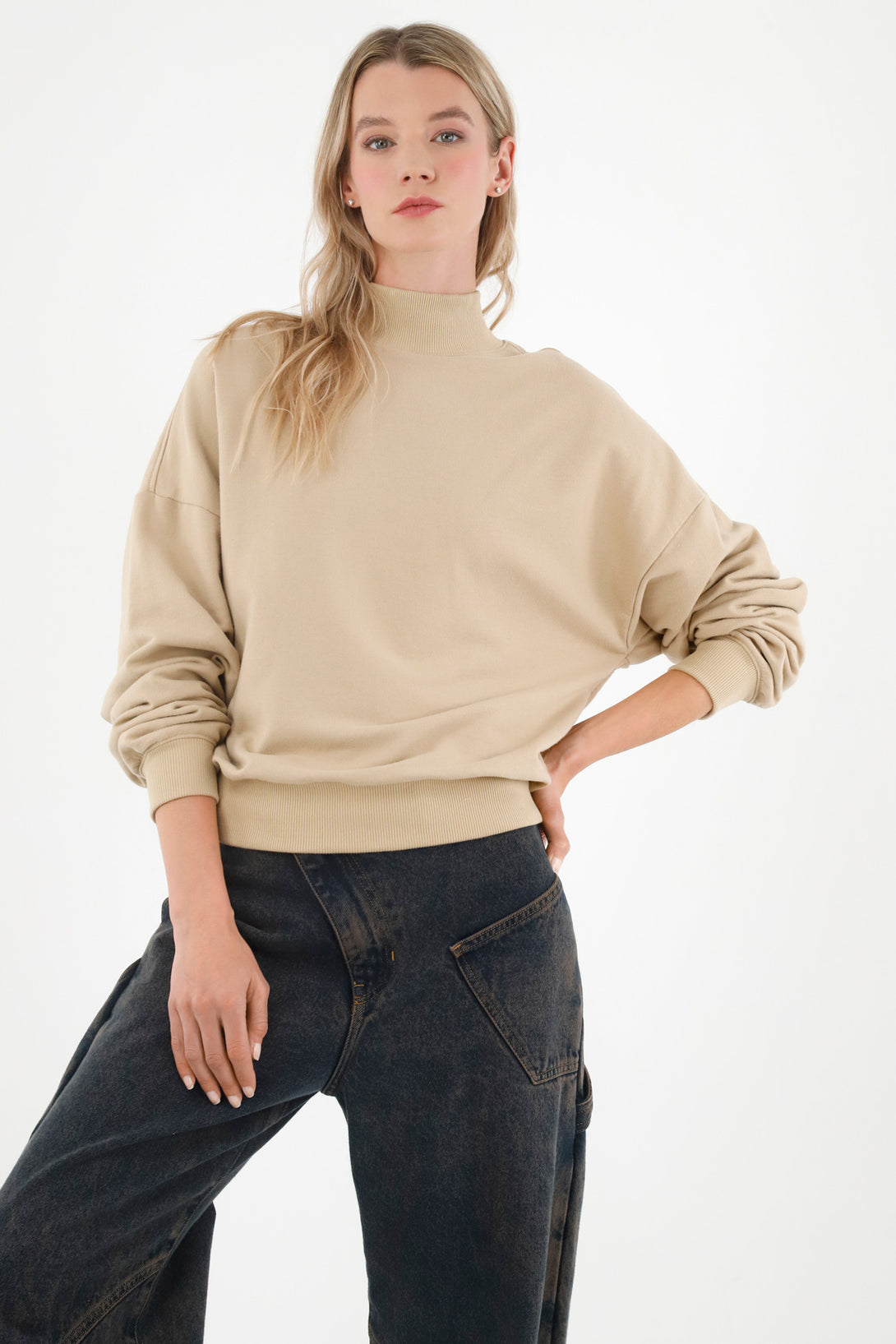 Women's Brown Turtleneck Sweater