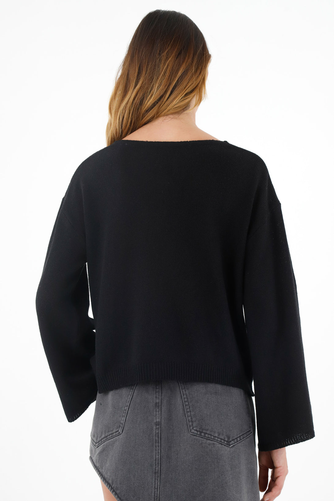 Women's Black V-Neck Sweater