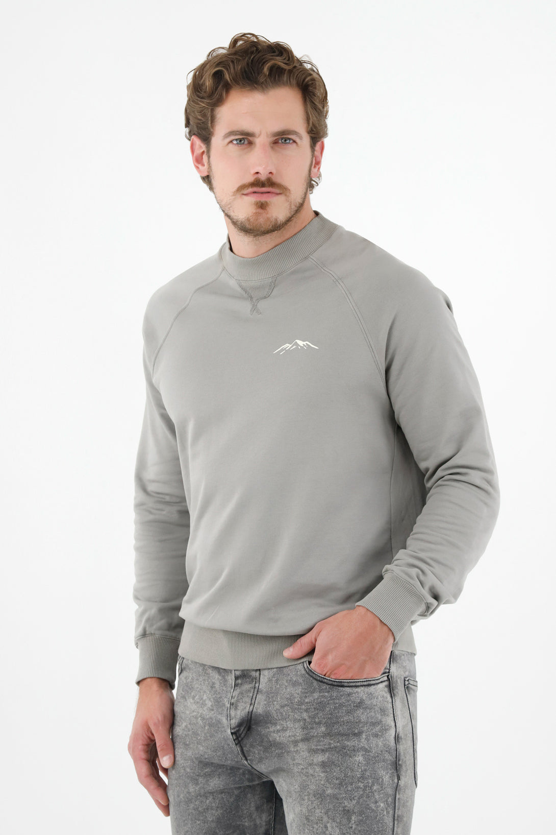 Buzo estampado gris para hombre