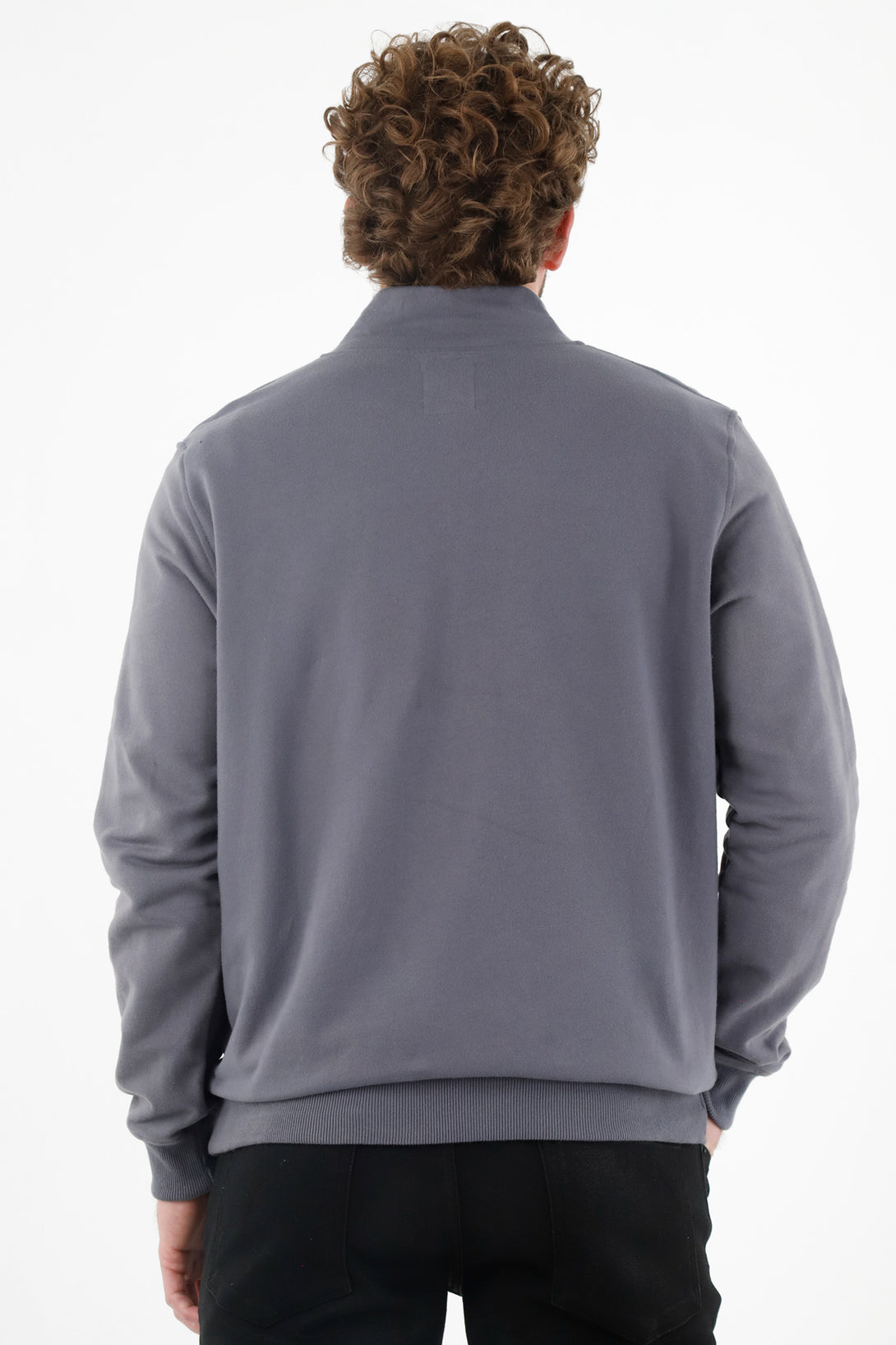 Men's Gray Embroidered Sweater