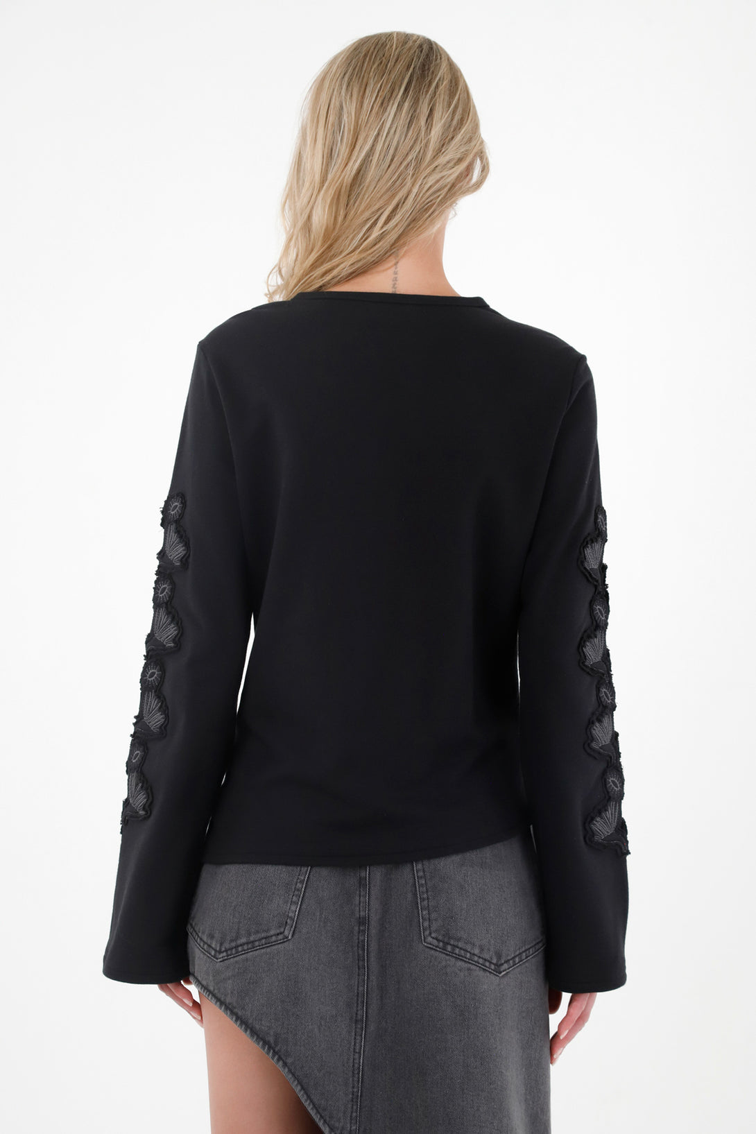 Women's Black Embellished Sweater