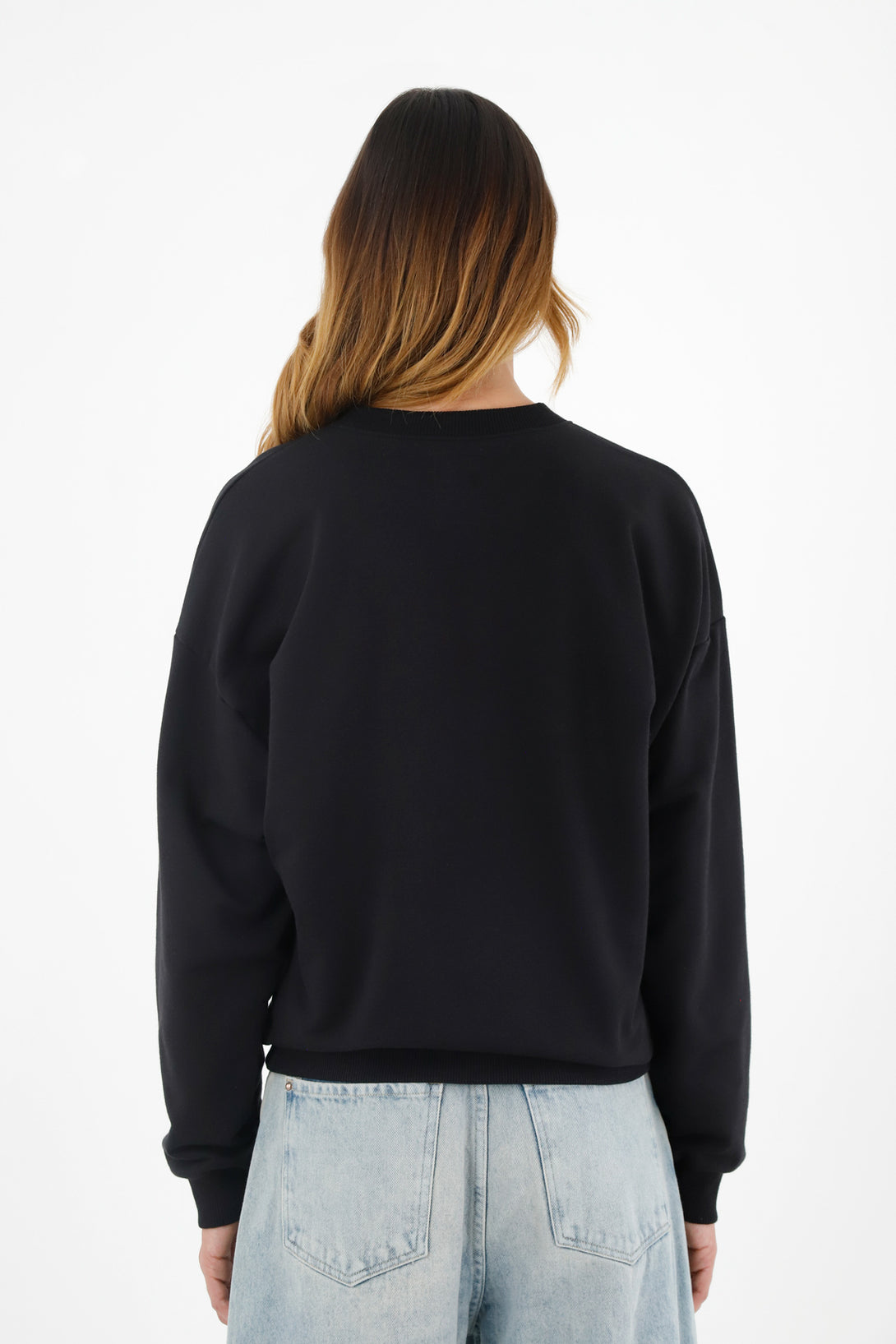 Women's Black Crew Neck Sweater