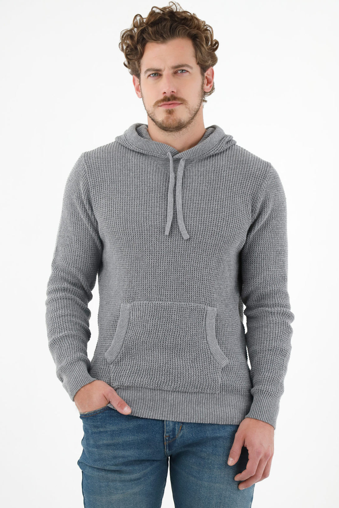 Buzo gris tejido para hombre