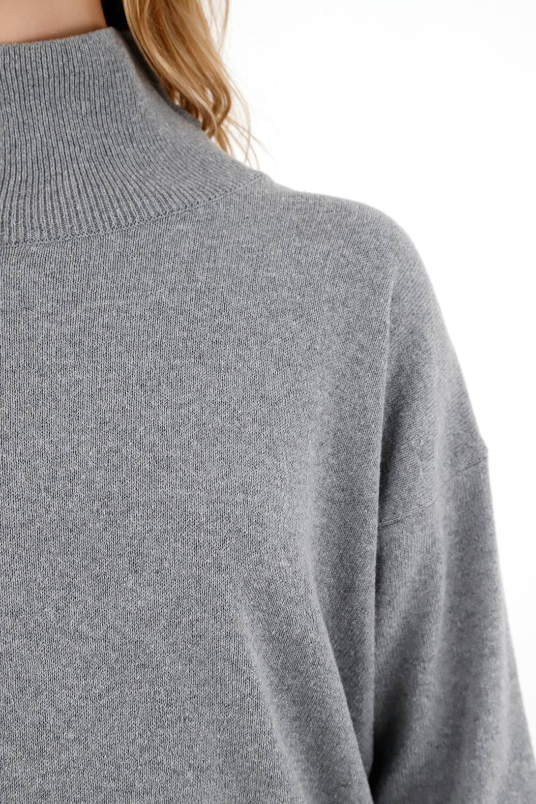 Women's Gray Turtleneck Sweater