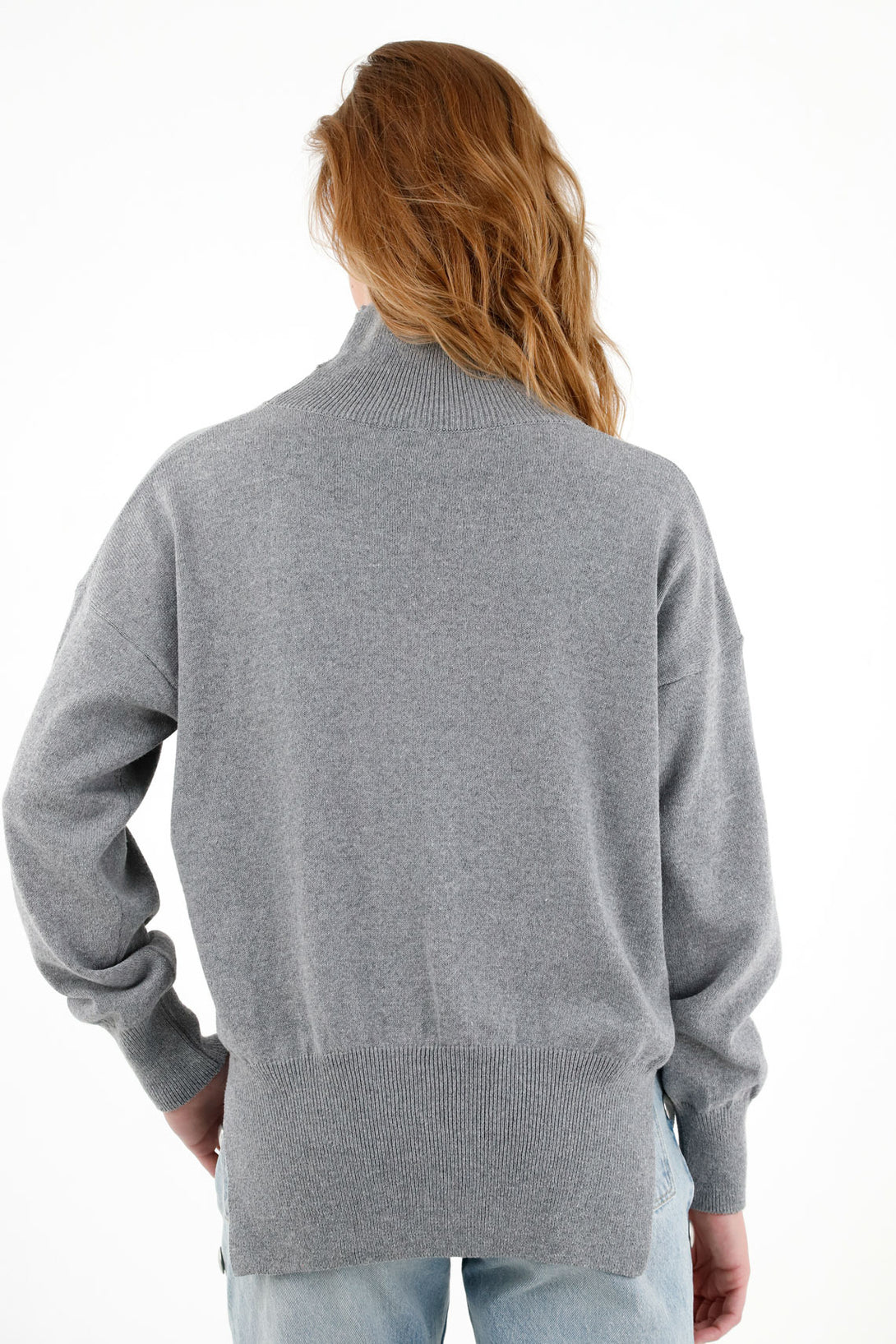 Women's Gray Turtleneck Sweater