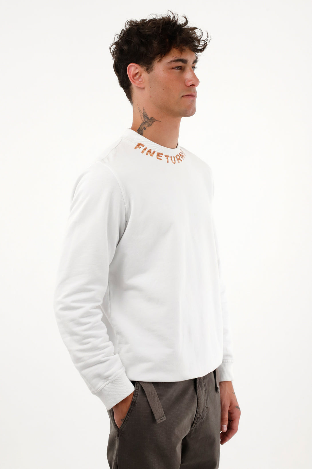 Men's White Crewneck Sweater