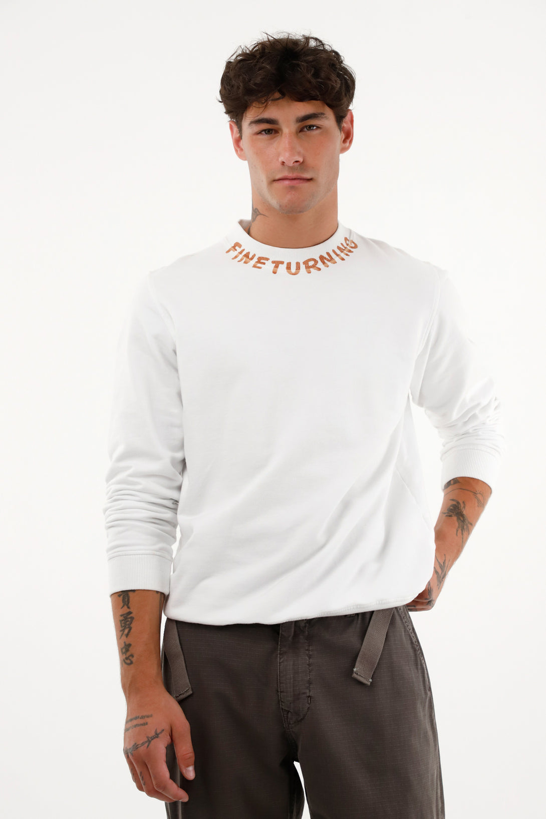 Men's White Crewneck Sweater