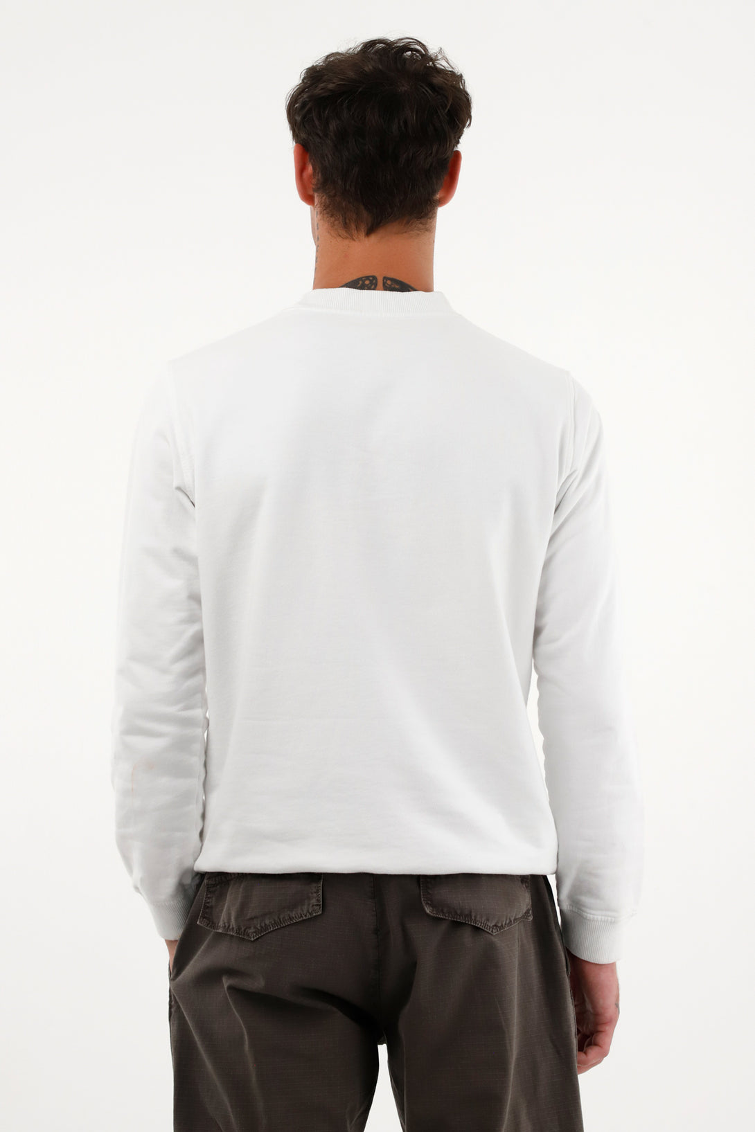 Men's White Crewneck Sweater