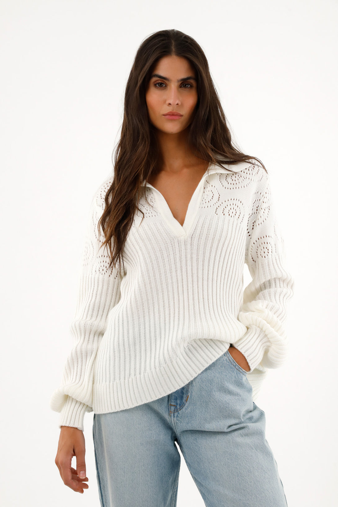 Women's Knit V-Neck Sweater