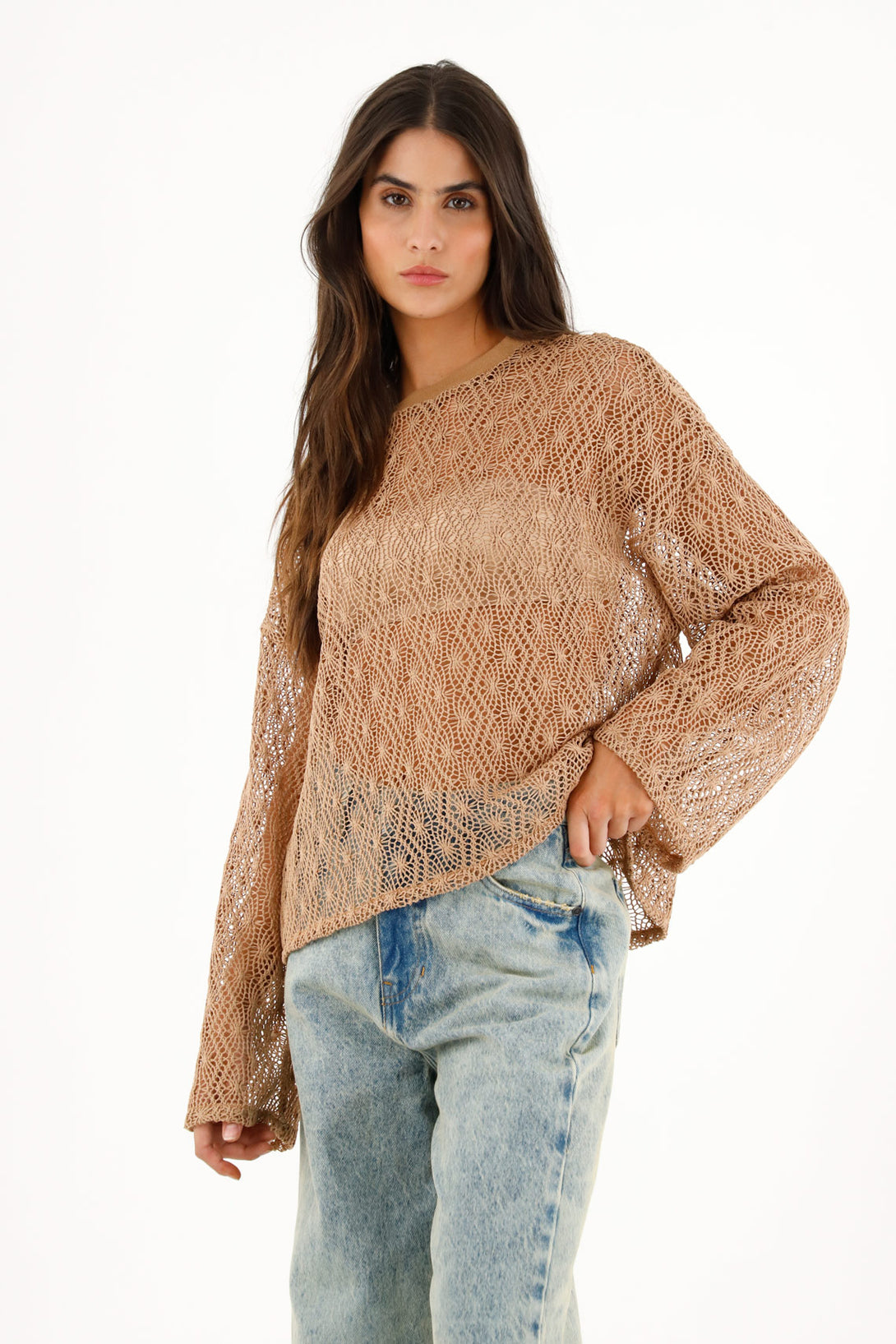 Women's Brown Knit Pullover