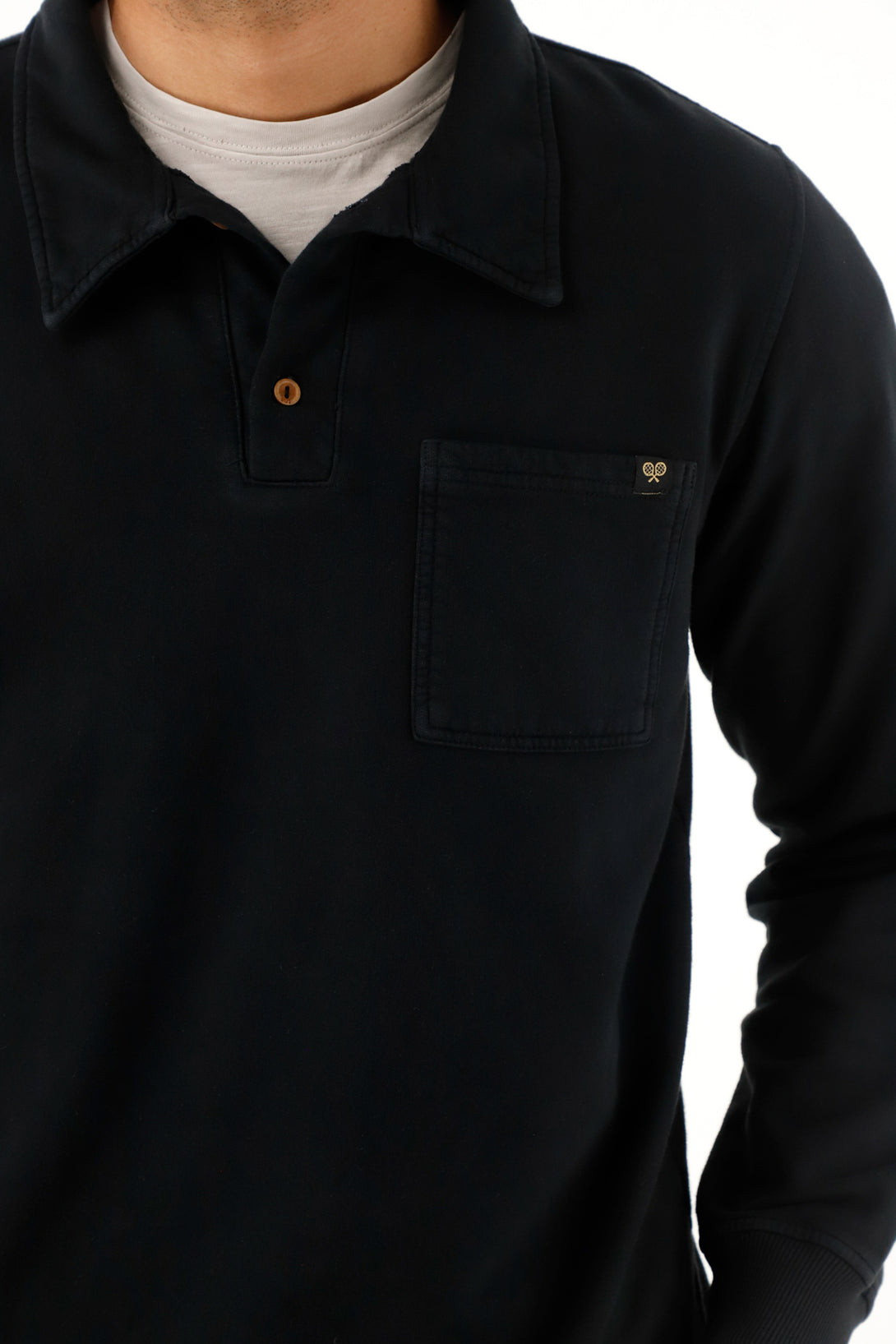 Men's black polo sweatshirt