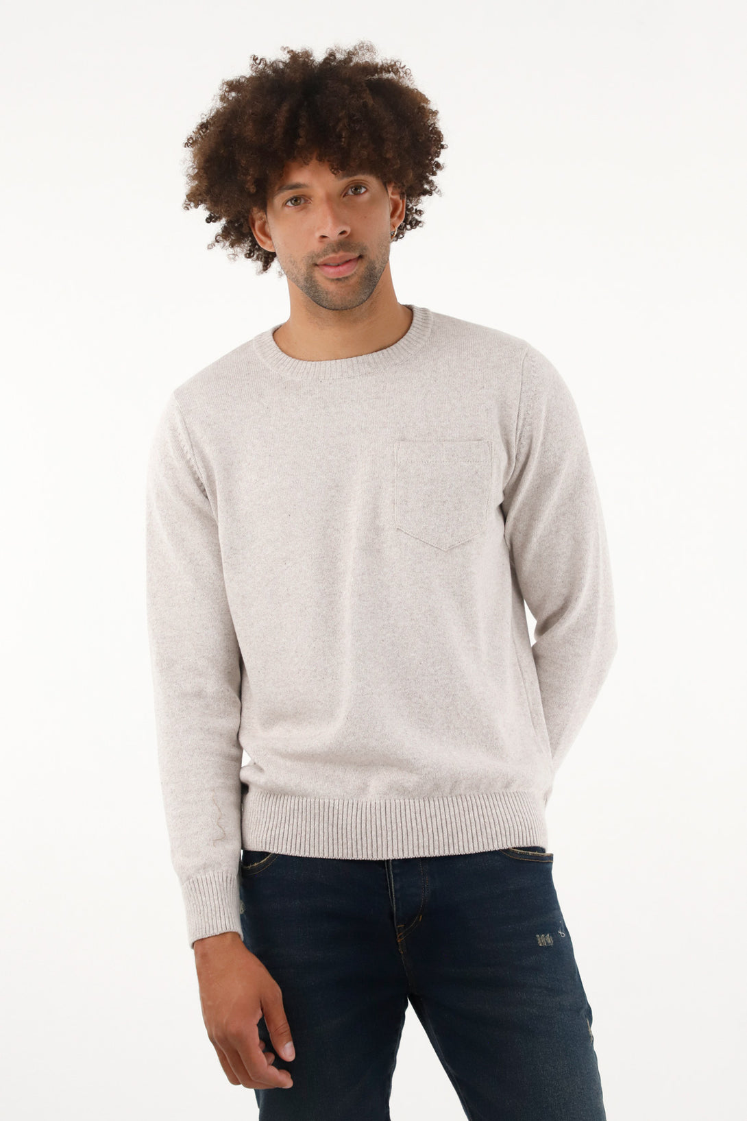 Men's patch pocket pullover sweatshirt