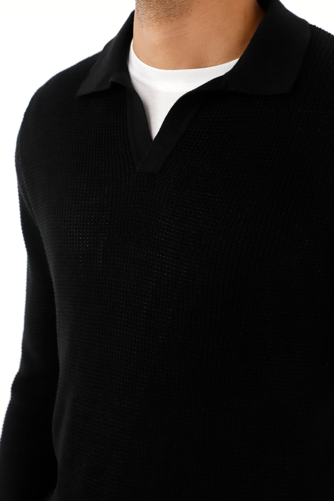 Men's black polo sweatshirt