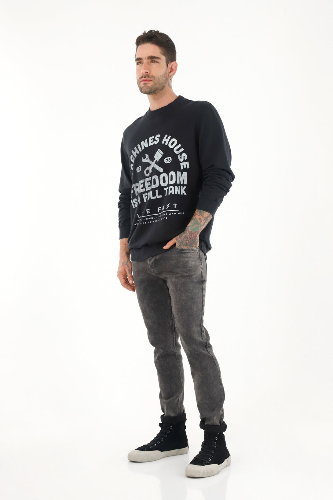 Men's black printed sweatshirt