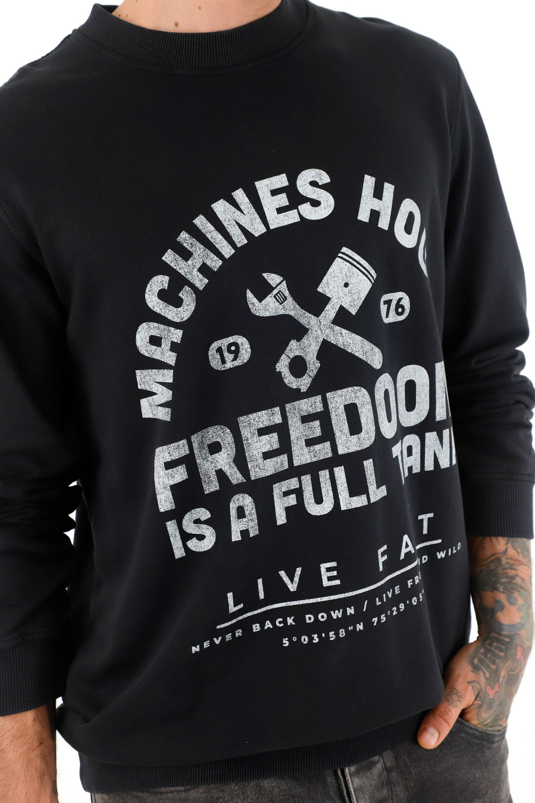 Men's black printed sweatshirt