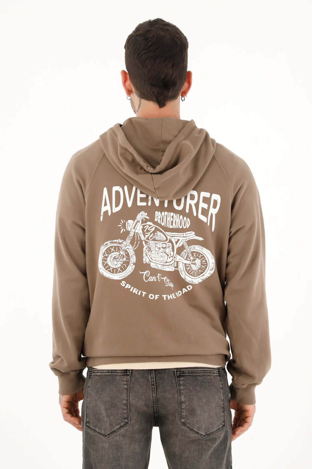 Men's brown hoodie with print