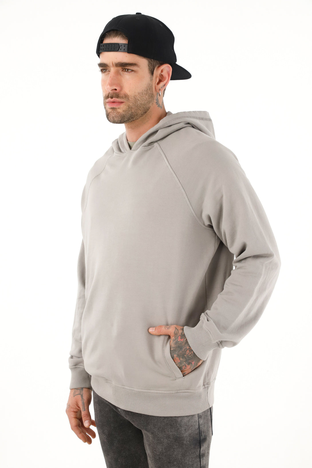 Men's gray hoodie with print