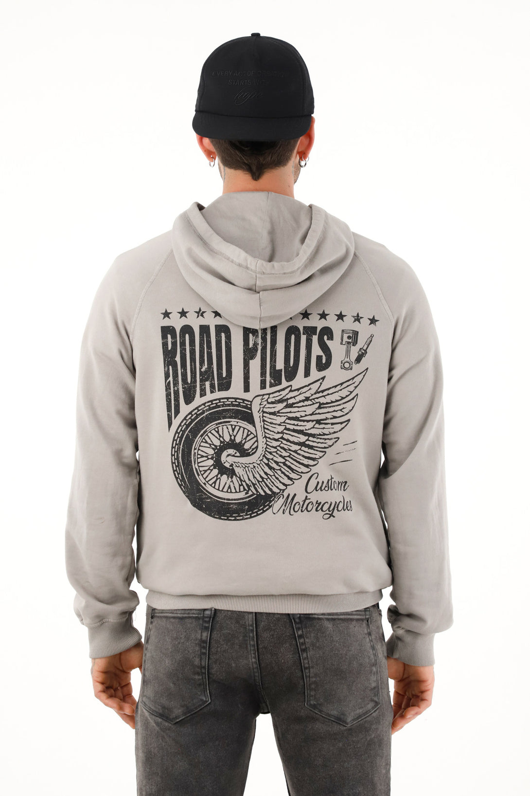 Men's gray hoodie with print