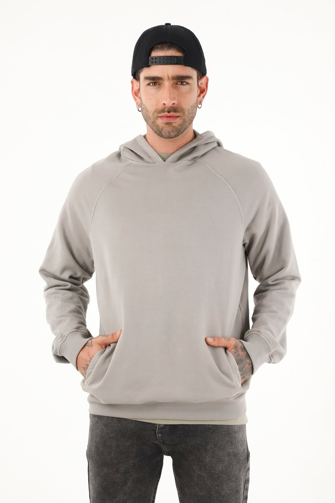 Men's gray hoodie with print