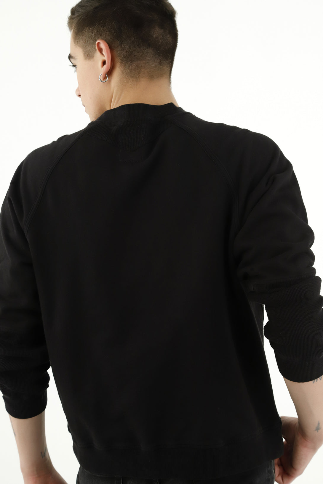 Men's Black Sweater with Embroidered Racket