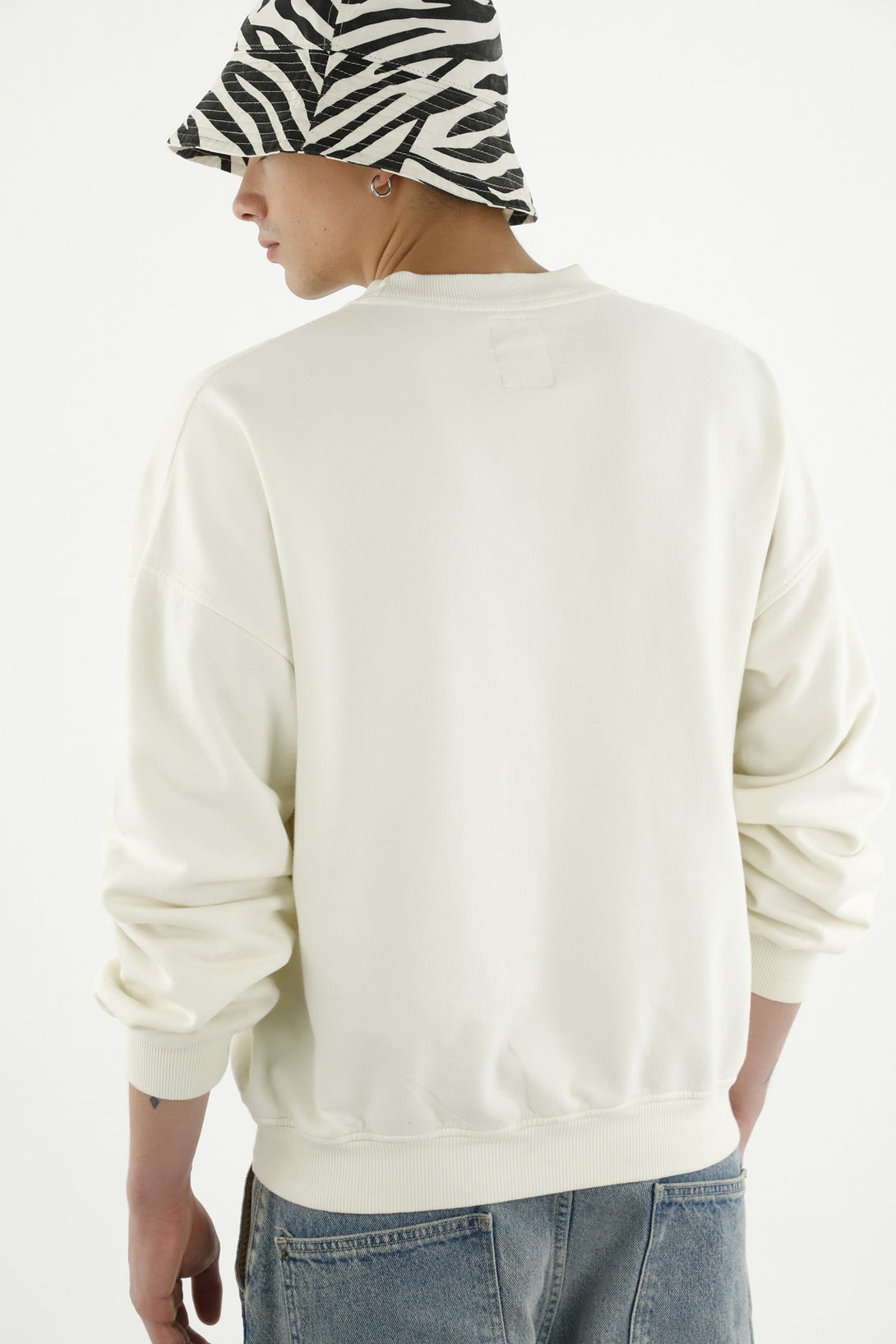 Men's Ecru Embroidered Sweater