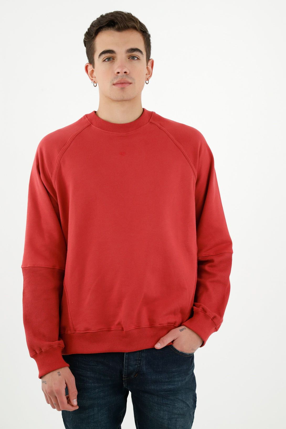 Men's Red Embroidered Sweater