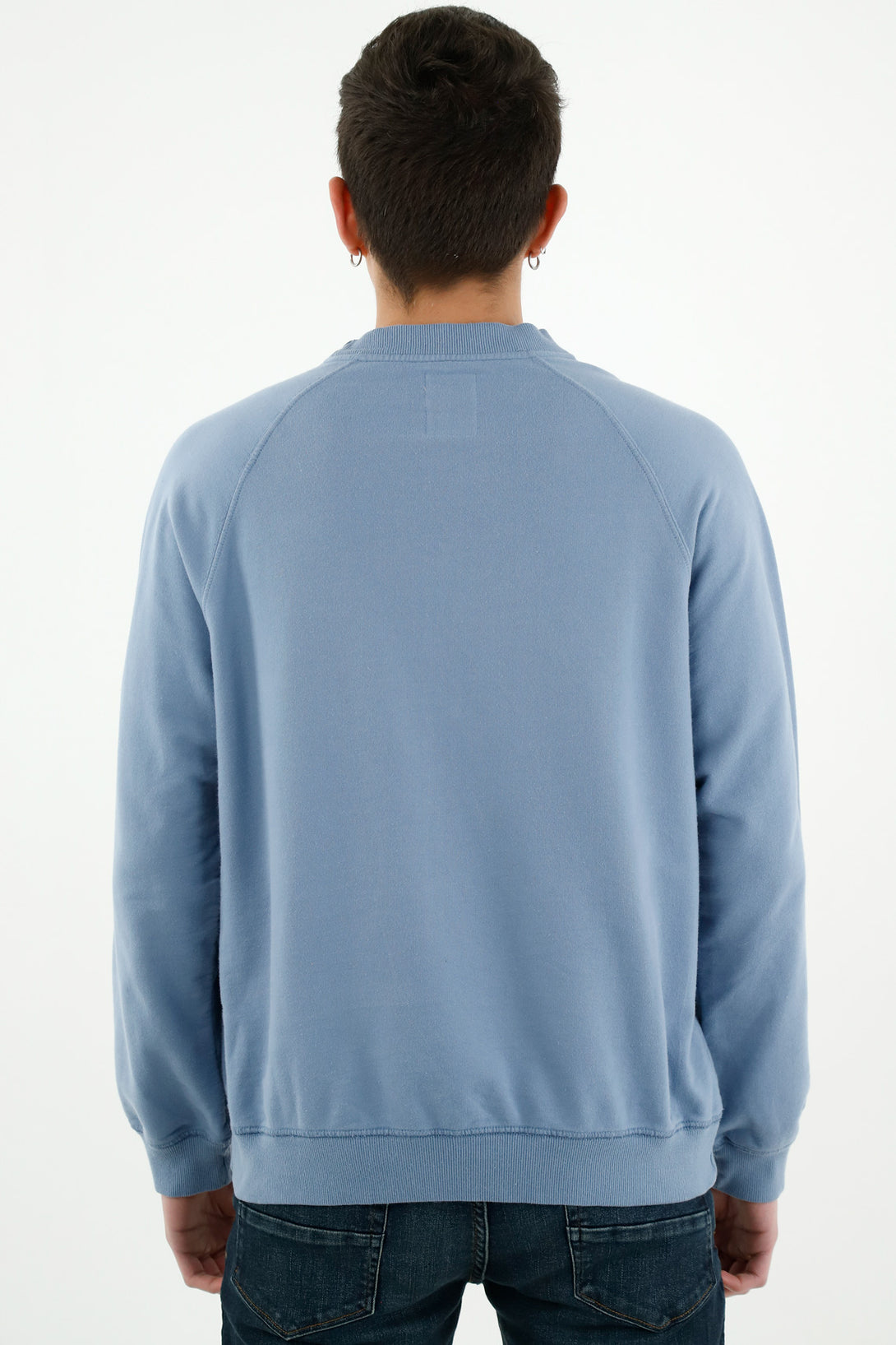 Men's Blue Embroidered Sweater