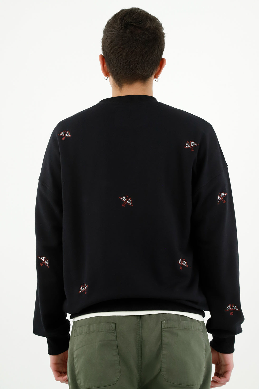 Men's Black Mini Print Sweater