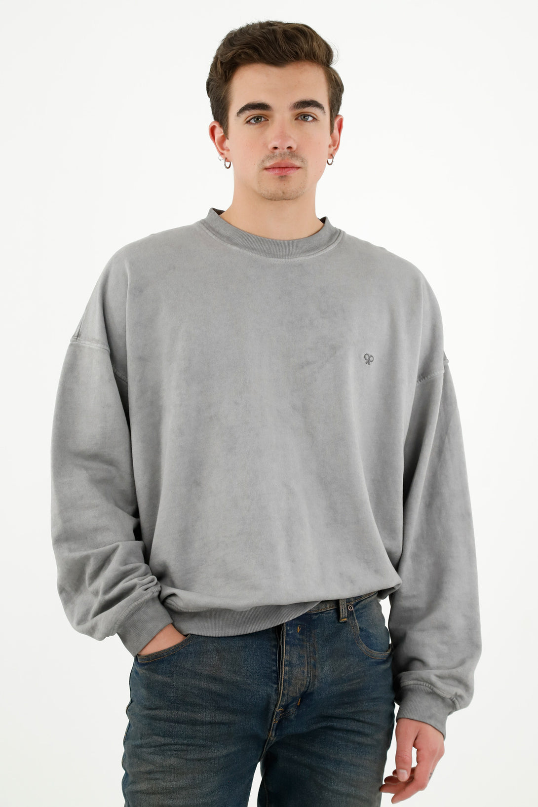 Men's Gray Overdye Sweater