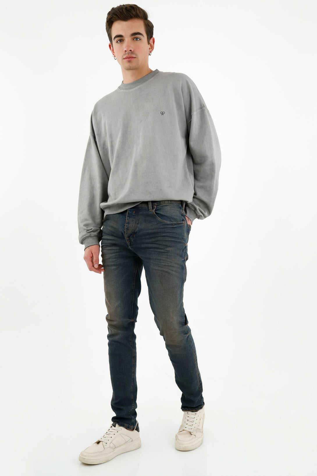 Men's Gray Overdye Sweater