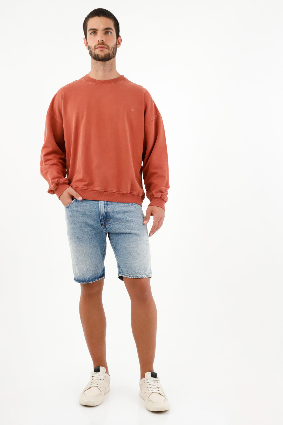 Men's Basic Orange Sweater