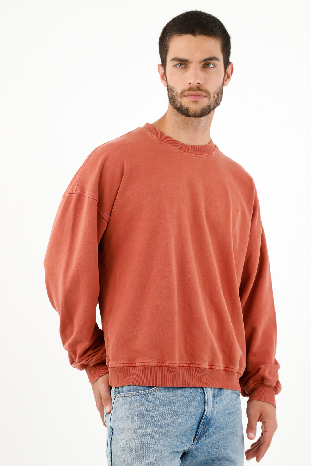 Men's Basic Orange Sweater