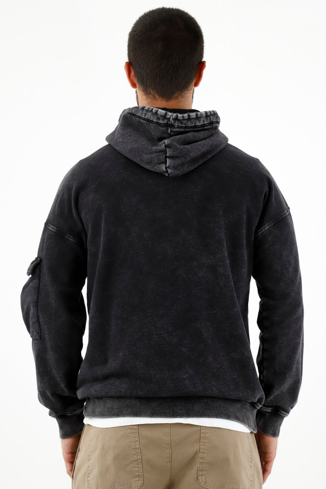 Men's Black Cargo Pocket Sweater