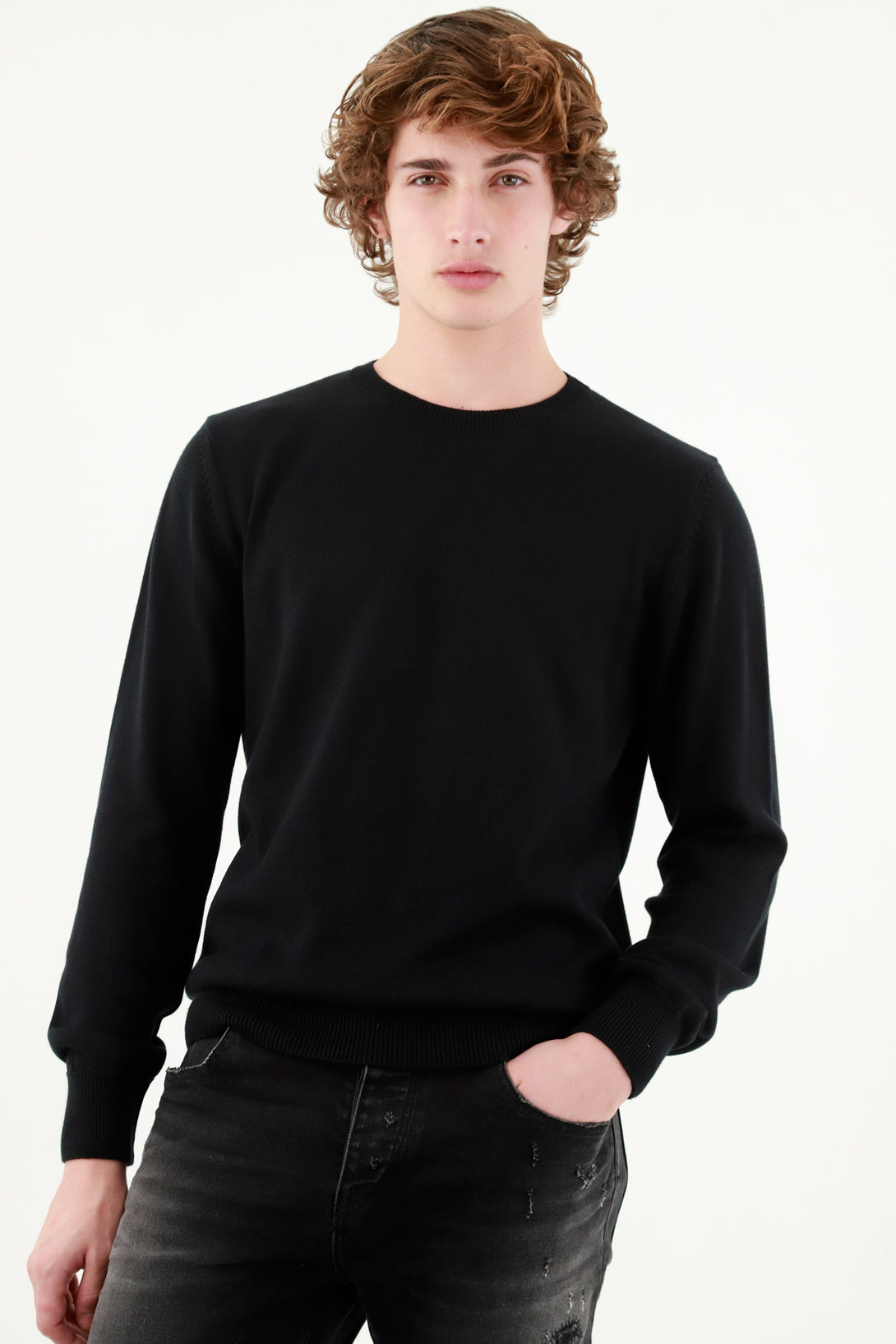 Men's Black Knit Sweater