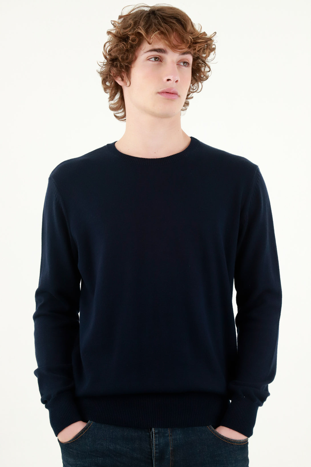 Men's Blue Knit Sweater