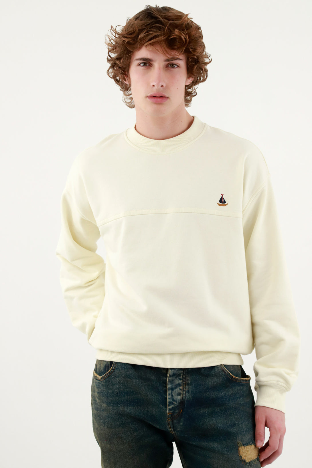 Men's Off-White Pullover Sweater