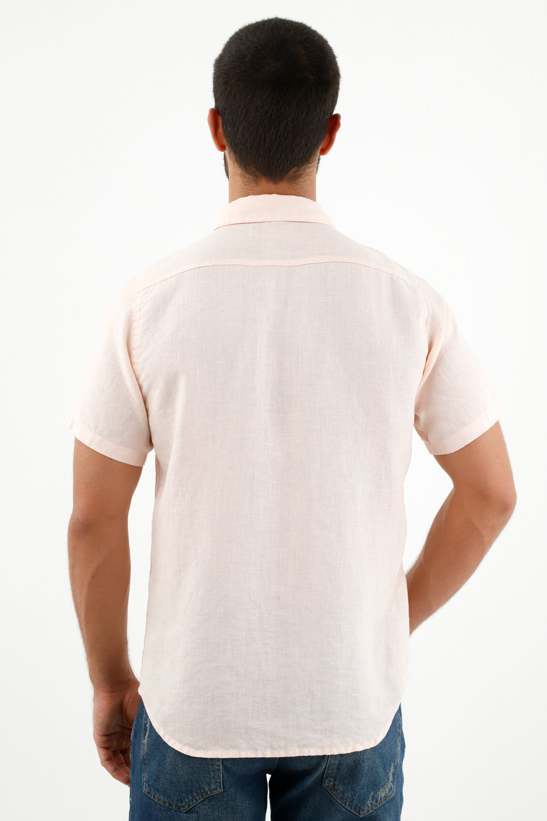 Men's Pink Linen Shirt