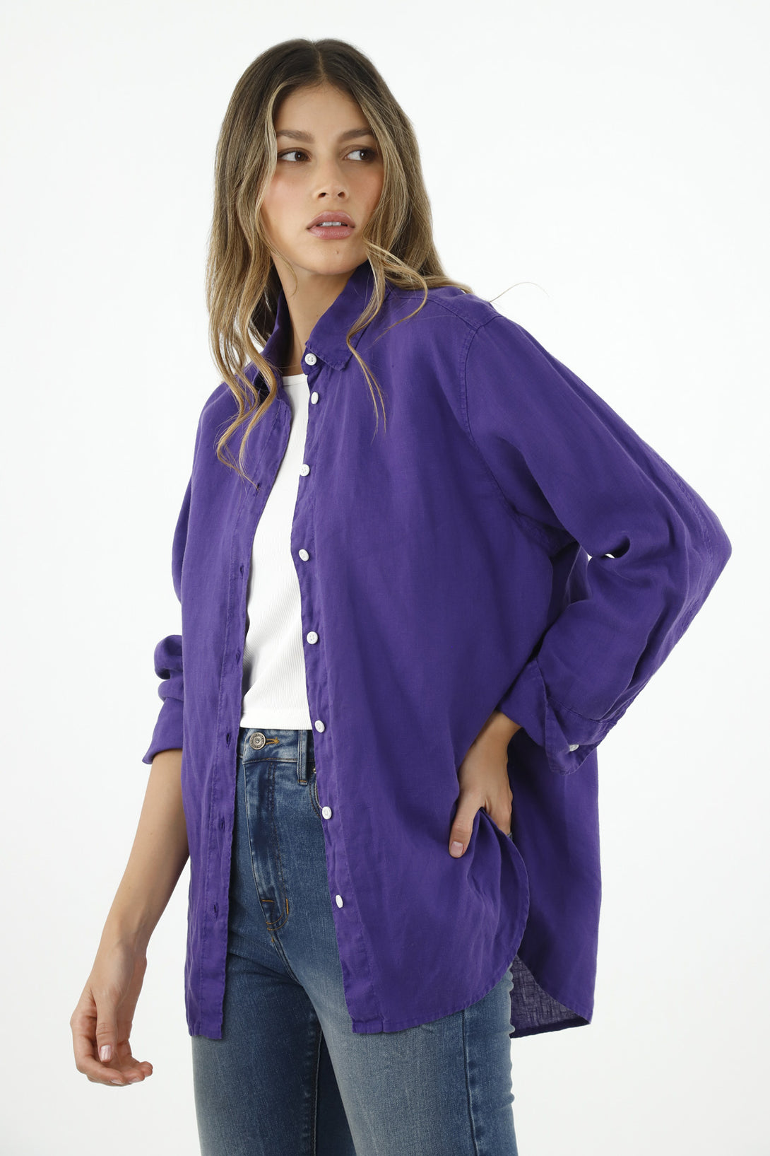 Camisa morada para mujer