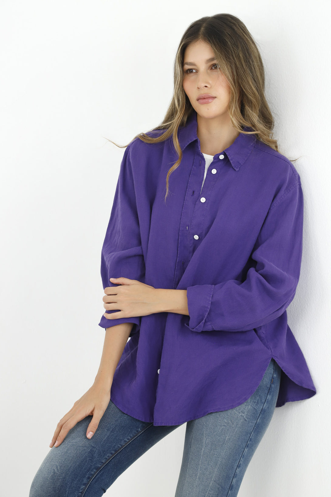 Camisa morada para mujer